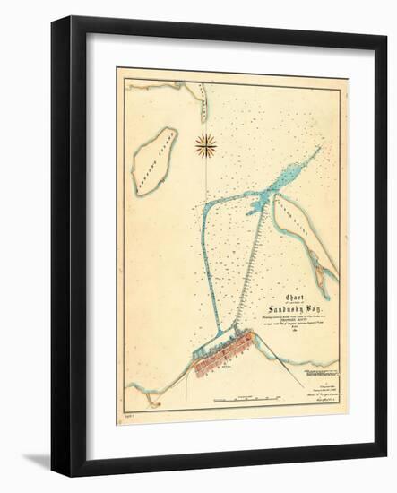 1887, Sandusky Bay Chart Ohio, Ohio, United States-null-Framed Giclee Print