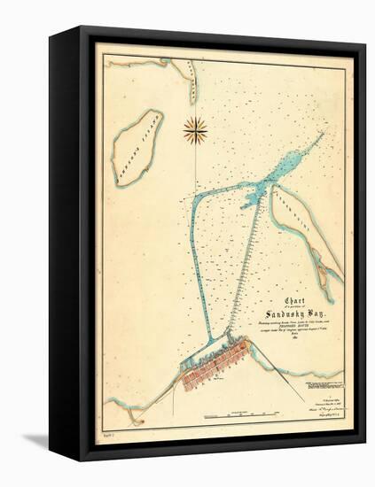 1887, Sandusky Bay Chart Ohio, Ohio, United States-null-Framed Premier Image Canvas