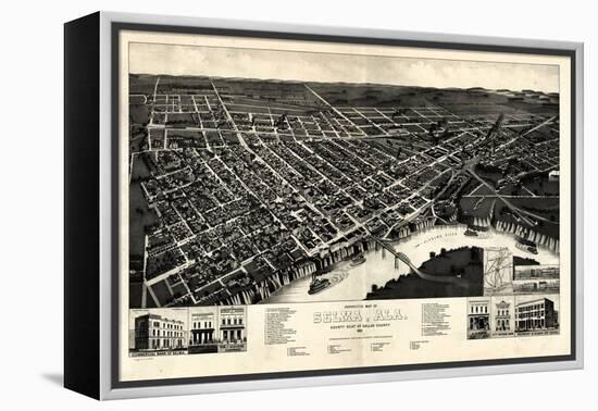 1887, Selma Bird's Eye View, Alabama, United States-null-Framed Premier Image Canvas