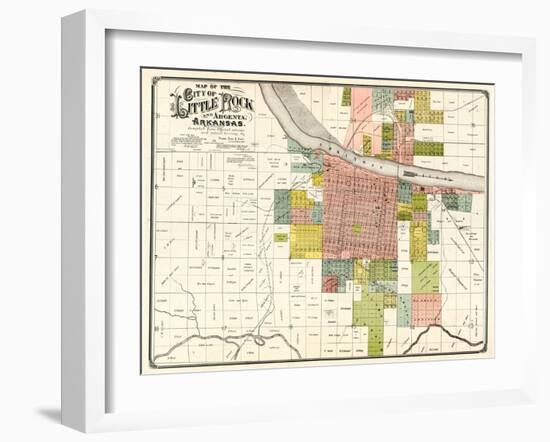 1888, Little Rock City Map, Arkansas, United States-null-Framed Giclee Print