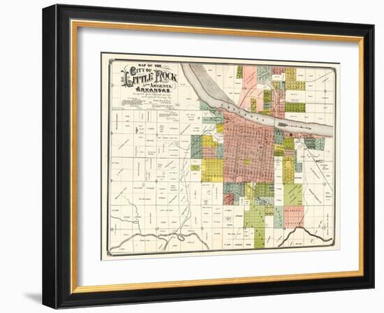 1888, Little Rock City Map, Arkansas, United States-null-Framed Giclee Print