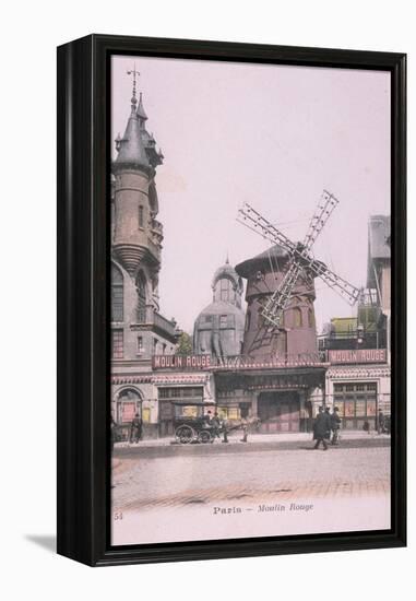 1889 Carte Postal colorée Moulin Rouge-Jules Chéret-Framed Premier Image Canvas