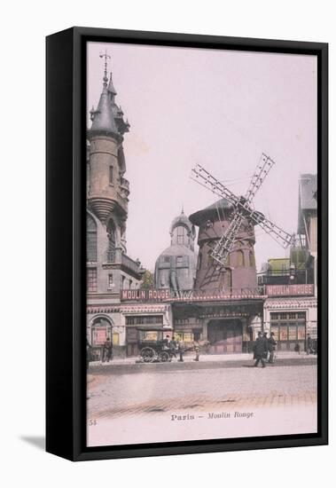 1889 Carte Postal colorée Moulin Rouge-Jules Chéret-Framed Premier Image Canvas