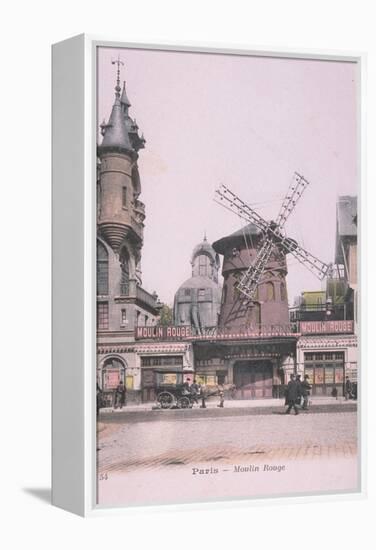 1889 Carte Postal colorée Moulin Rouge-Jules Chéret-Framed Premier Image Canvas