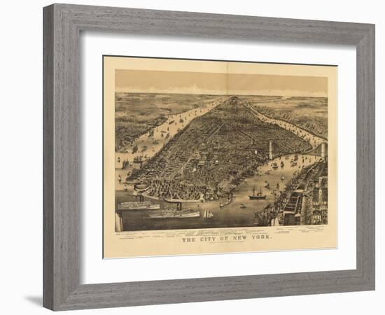 1889 NYC Map-N. Harbick-Framed Art Print