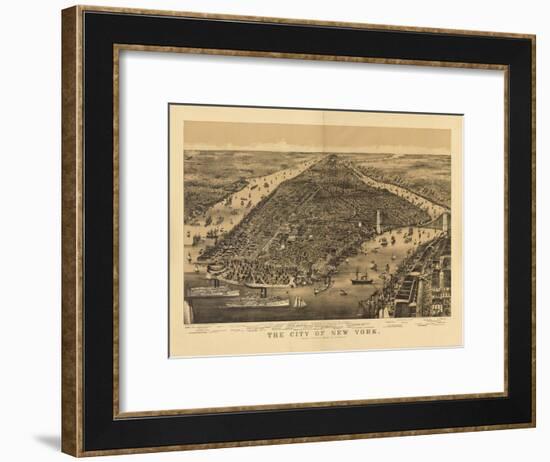 1889 NYC Map-N. Harbick-Framed Art Print