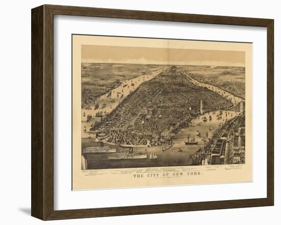 1889 NYC Map-N. Harbick-Framed Art Print