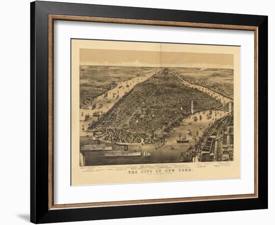 1889 NYC Map-N. Harbick-Framed Art Print