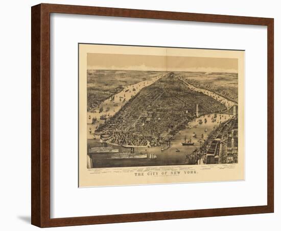 1889 NYC Map-N. Harbick-Framed Art Print