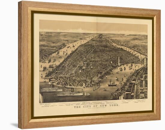 1889 NYC Map-N. Harbick-Framed Stretched Canvas