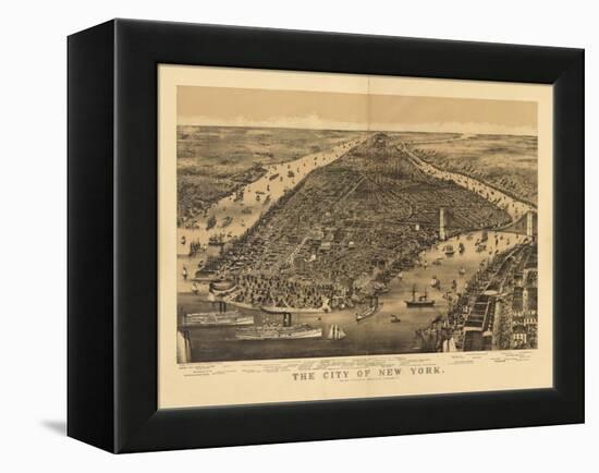 1889 NYC Map-N. Harbick-Framed Stretched Canvas