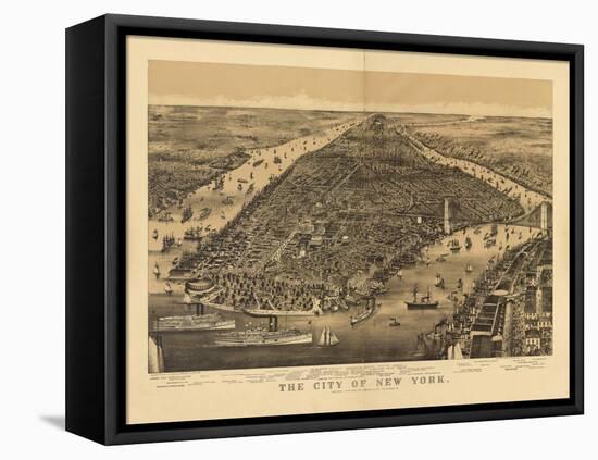 1889 NYC Map-N. Harbick-Framed Stretched Canvas