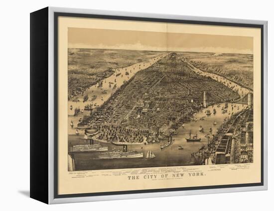 1889 NYC Map-N. Harbick-Framed Stretched Canvas