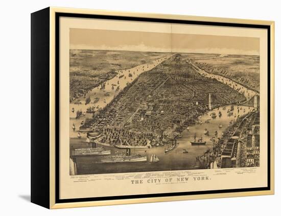 1889 NYC Map-N. Harbick-Framed Stretched Canvas