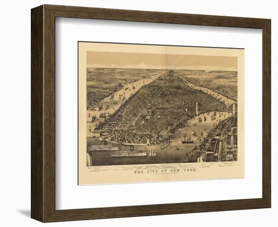 1889 NYC Map-N. Harbick-Framed Premium Giclee Print