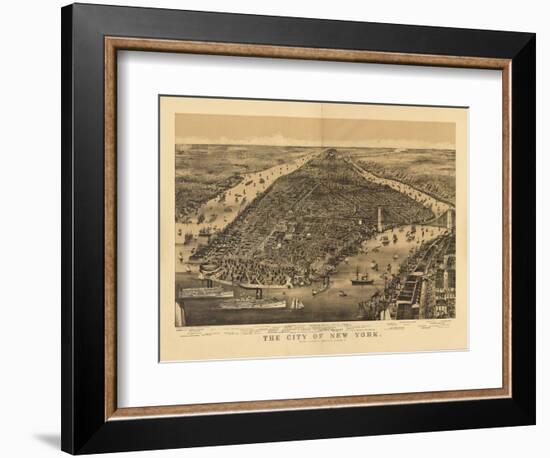 1889 NYC Map-N. Harbick-Framed Premium Giclee Print