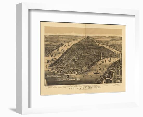 1889 NYC Map-N. Harbick-Framed Premium Giclee Print