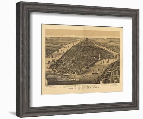 1889 NYC Map-N. Harbick-Framed Art Print