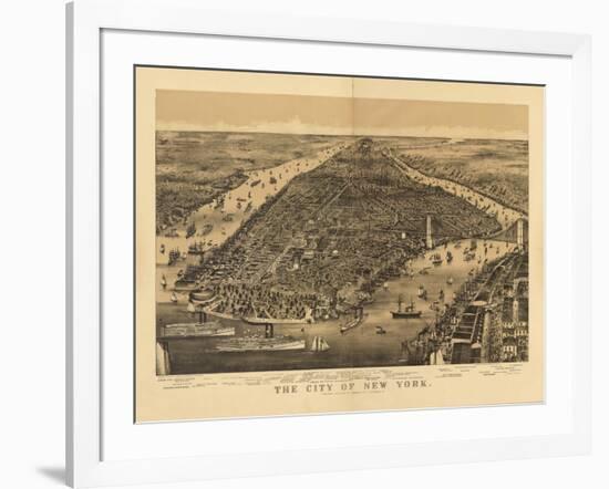 1889 NYC Map-N. Harbick-Framed Art Print