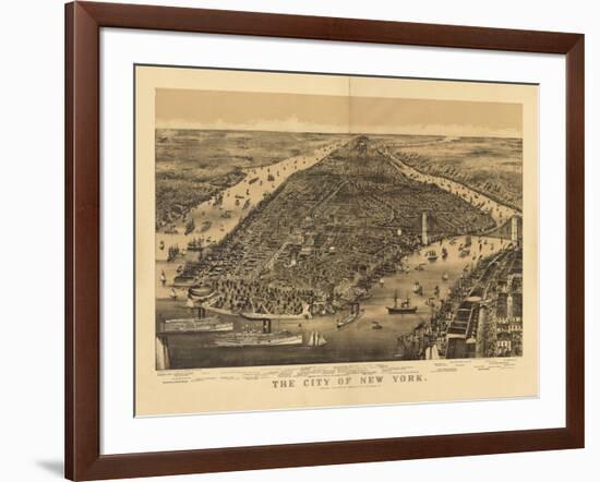 1889 NYC Map-N. Harbick-Framed Art Print