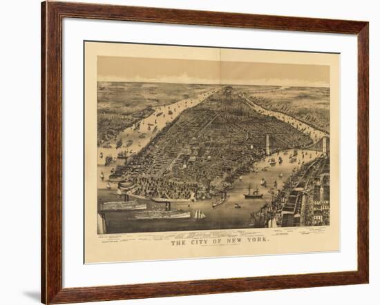 1889 NYC Map-N. Harbick-Framed Art Print