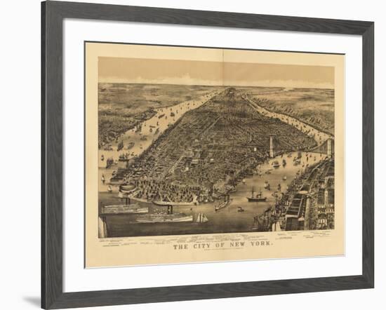 1889 NYC Map-N. Harbick-Framed Art Print