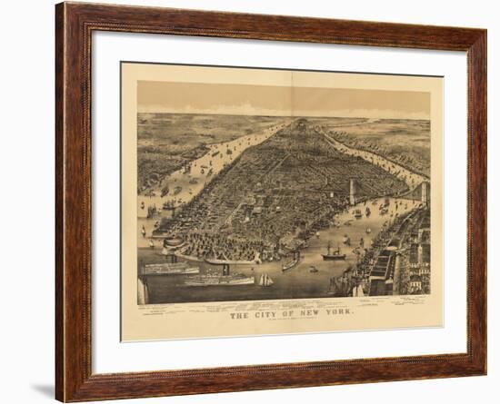 1889 NYC Map-N. Harbick-Framed Premium Giclee Print