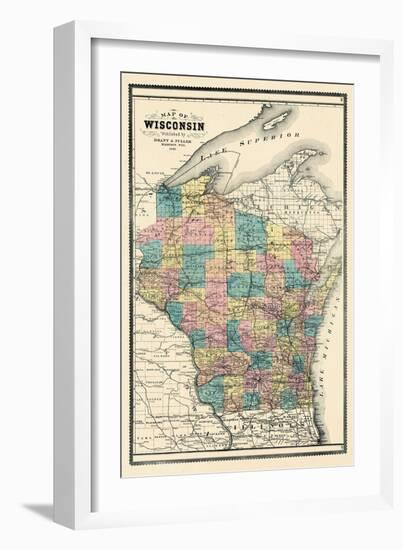 1889, State Map, Wisconsin, United States-null-Framed Giclee Print