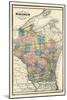 1889, State Map, Wisconsin, United States-null-Mounted Giclee Print