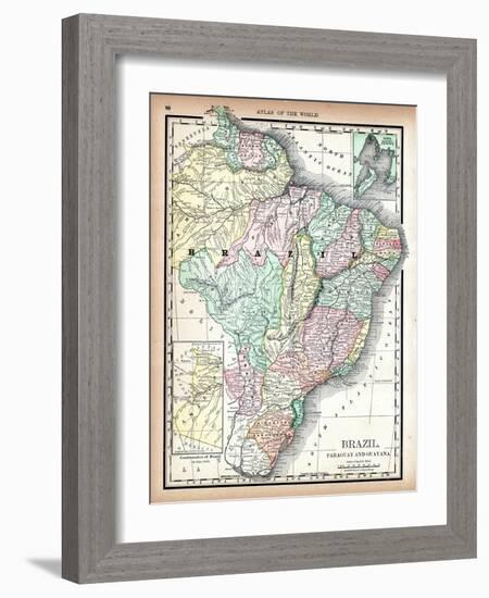 1890, Brazil, Guyana, Paraguay, South America, Brazil, Paraguay and Guayana-null-Framed Giclee Print