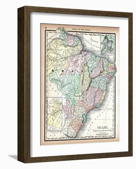 1890, Brazil, Guyana, Paraguay, South America, Brazil, Paraguay and Guayana-null-Framed Giclee Print