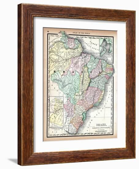 1890, Brazil, Guyana, Paraguay, South America, Brazil, Paraguay and Guayana-null-Framed Giclee Print