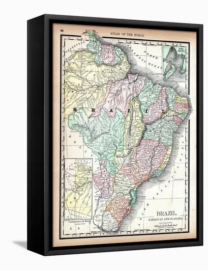 1890, Brazil, Guyana, Paraguay, South America, Brazil, Paraguay and Guayana-null-Framed Premier Image Canvas