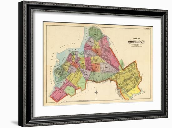 1890, Brooklyn City Map, New York, United States-null-Framed Giclee Print