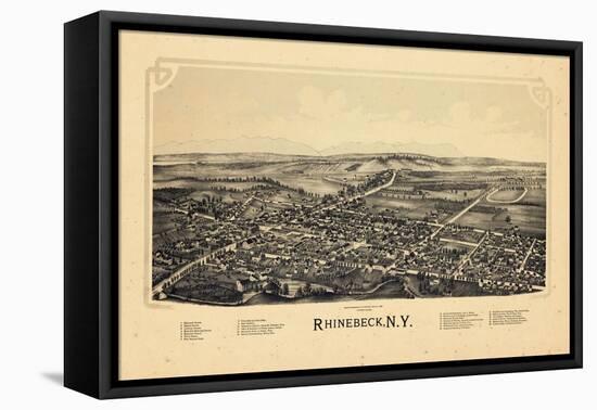 1890, Rhinebeck 1890 Bird's Eye View, New York, United States-null-Framed Premier Image Canvas