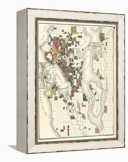 1890, Seattle City and Environs Map, Washington, United States-null-Framed Premier Image Canvas