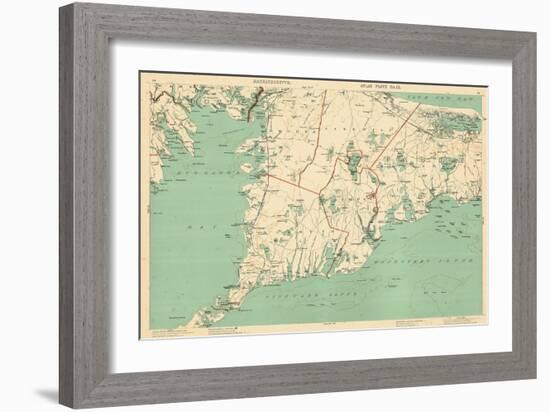 1891, Cape Cod, Plymouth, Barnstable, Falmouth, Mashpee, Bourne, Marion, Massachusetts, USA-null-Framed Giclee Print