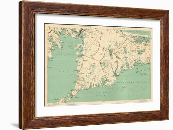 1891, Cape Cod, Plymouth, Barnstable, Falmouth, Mashpee, Bourne, Marion, Massachusetts, USA-null-Framed Giclee Print