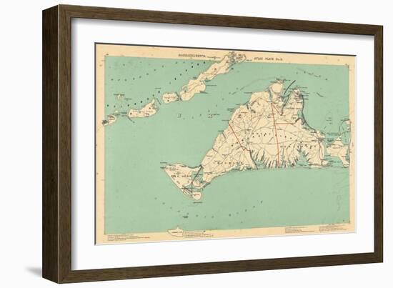 1891, Dukes, Martha's Vinyard, Gay Head, Chilmark, Tisbury, Edgartown, Cottage City, Massachusetts-null-Framed Giclee Print