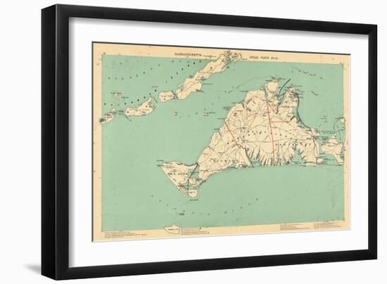 1891, Dukes, Martha's Vinyard, Gay Head, Chilmark, Tisbury, Edgartown, Cottage City, Massachusetts-null-Framed Giclee Print