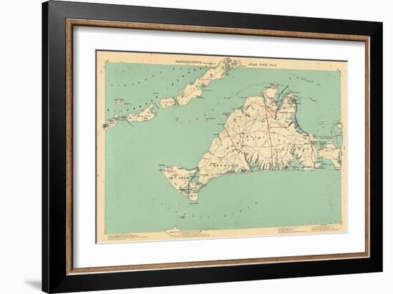 1891, Dukes, Martha's Vinyard, Gay Head, Chilmark, Tisbury, Edgartown, Cottage City, Massachusetts-null-Framed Giclee Print