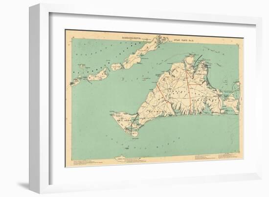 1891, Dukes, Martha's Vinyard, Gay Head, Chilmark, Tisbury, Edgartown, Cottage City, Massachusetts-null-Framed Giclee Print