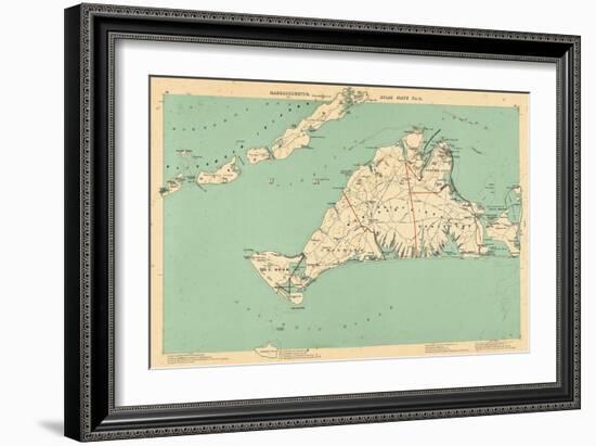 1891, Dukes, Martha's Vinyard, Gay Head, Chilmark, Tisbury, Edgartown, Cottage City, Massachusetts-null-Framed Giclee Print