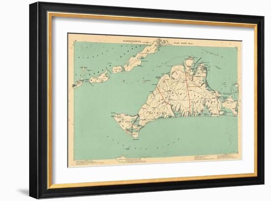 1891, Dukes, Martha's Vinyard, Gay Head, Chilmark, Tisbury, Edgartown, Cottage City, Massachusetts-null-Framed Giclee Print