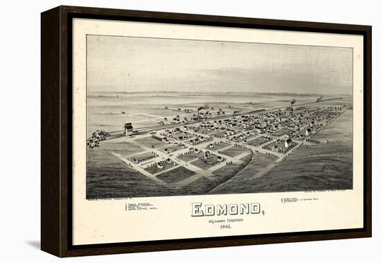 1891, Edmond Bird's Eye View, Oklahoma, United States-null-Framed Premier Image Canvas