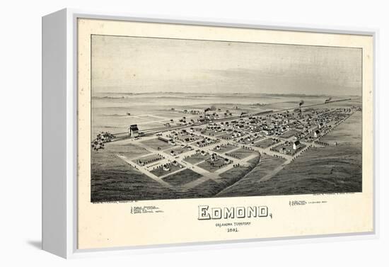 1891, Edmond Bird's Eye View, Oklahoma, United States-null-Framed Premier Image Canvas