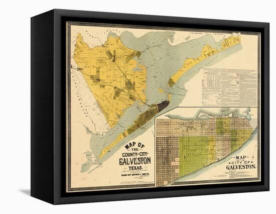 1891, Galveston County Wall Map, Texas, United States-null-Framed Premier Image Canvas