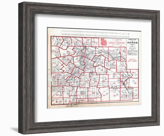 1891, Index Map - Akron Street Map, Ohio, United States-null-Framed Giclee Print