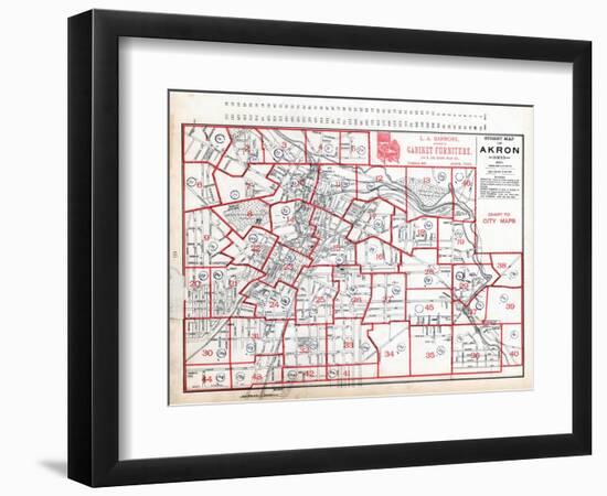 1891, Index Map - Akron Street Map, Ohio, United States-null-Framed Giclee Print