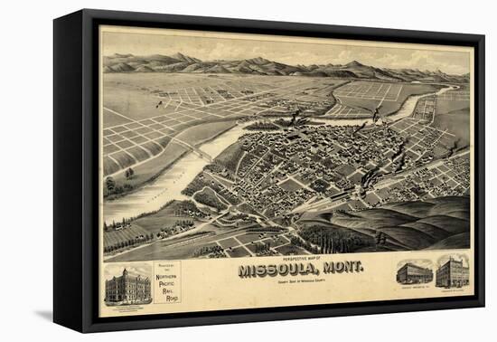 1891, Missoula Bird's Eye View, Montana, United States-null-Framed Premier Image Canvas